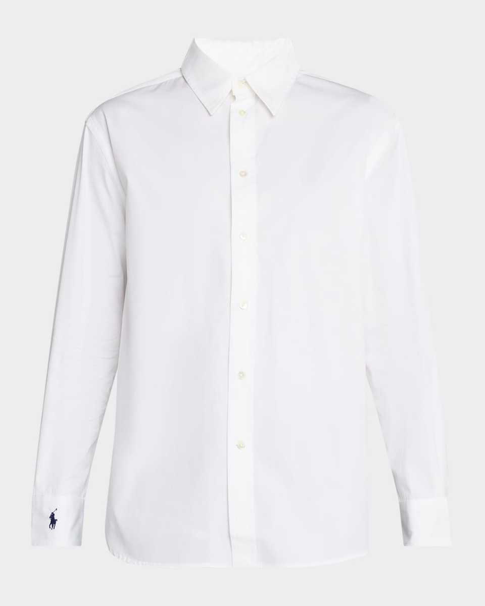 Oversized Cotton Button-Front Shirt